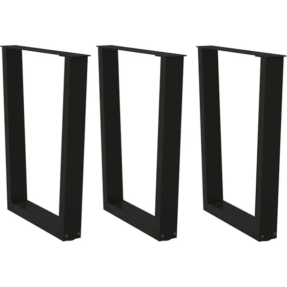 vidaXL V-formet spisebordsben 3 stk. sort 70 x (72-73,3) cm stål