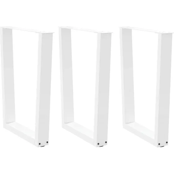 vidaXL V-formet spisebordsben 3 stk. hvid 70 x (72-73,3) cm stål