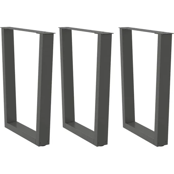 vidaXL V-formet spisebordsben 3 stk. antracit 70 x (72-73,3) cm stål