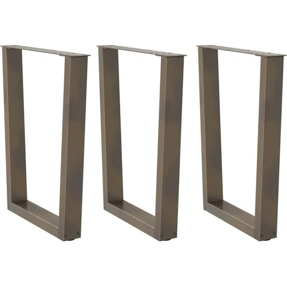 vidaXL Spisebordsben V-Form 3 stk. Naturstål 70 x (72-73,3) cm