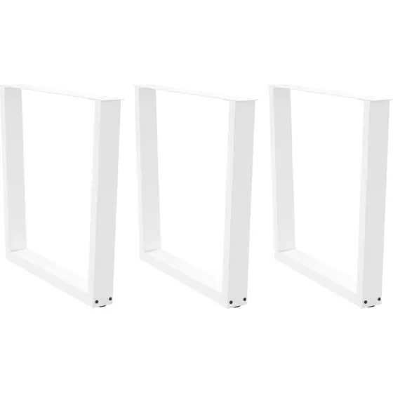 vidaXL V-formet spisebordsben 3 stk. hvid 80x(72-73,3) cm stål