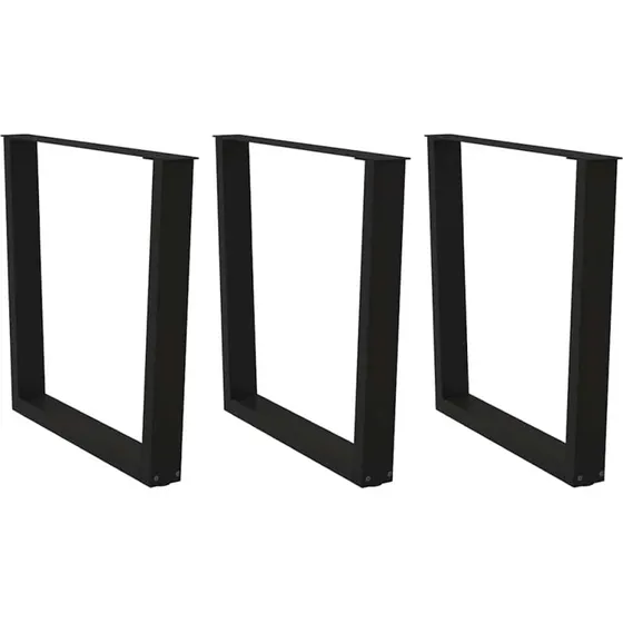 vidaXL V-formet spisebordben 3 stk. sort 90 x (72-73,3) cm stål