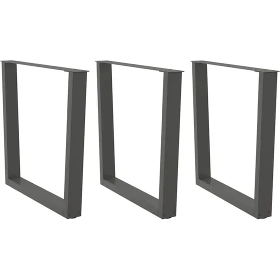 vidaXL V-formet spisebordsben 3 stk. antracit 90 x (72-73,3) cm stål