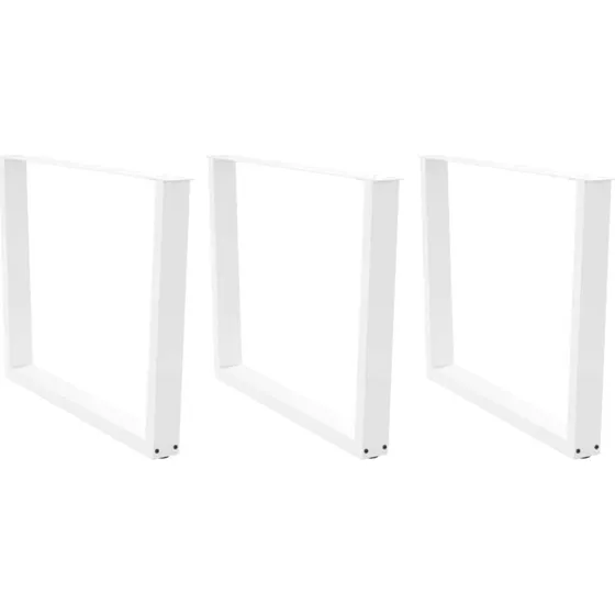 vidaXL V-formet spisebordsben 3 stk. hvid 100x(72-73,3) cm stål