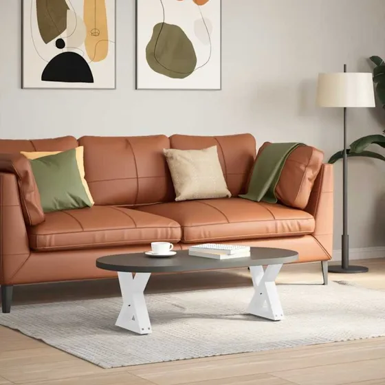 vidaXL sofabordsben 2 stk. hvid 30x(30-31,3) cm stål