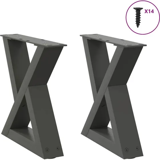 vidaXL sofabordsben 2 stk. antracit 40x(30-31,3) cm stål