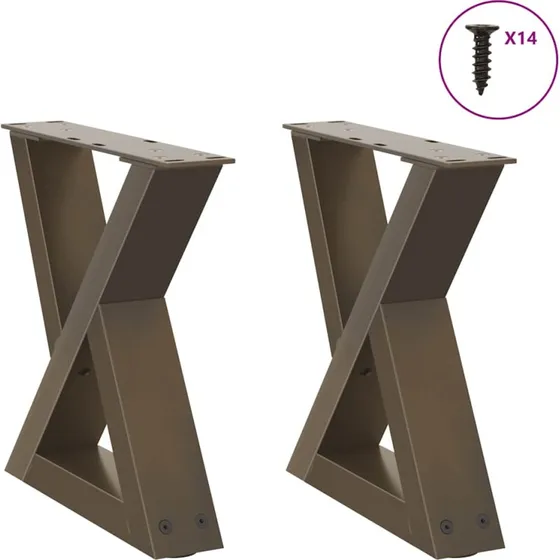 vidaXL sofabordsben 2 stk. naturstål 40x(30-31,3) cm