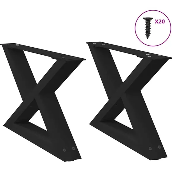 vidaXL sofabordsben 2 stk. sort 50x(30-31,3) cm stål