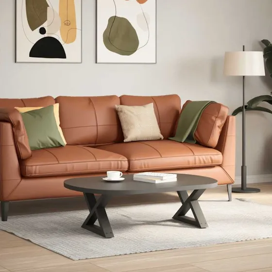 vidaXL sofabordsben 2 stk. antracit 50x(30-31,3) cm stål