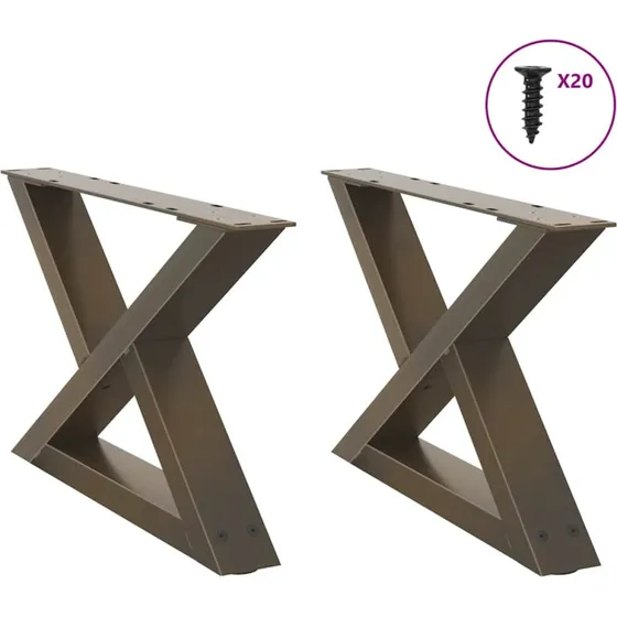 vidaXL sofabordsben 2 stk. naturstål 60 x (30-31,3) cm