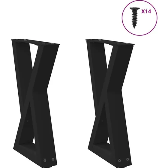 vidaXL sofabordsben 2 stk. sort 28 x (42-43,3) cm stål
