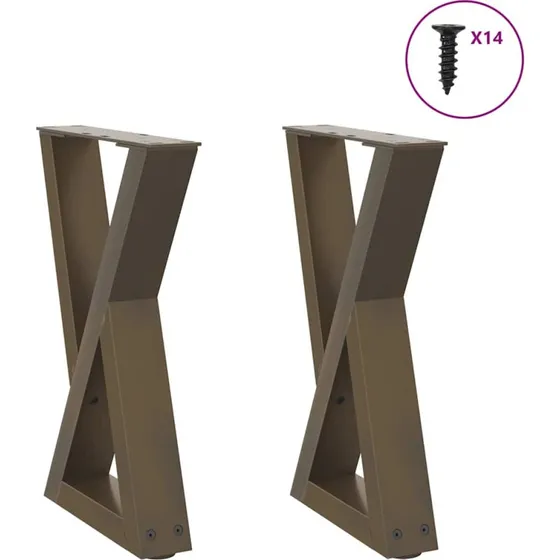 vidaXL sofabordsben 2 stk. naturstål 28 x (42-43,3) cm