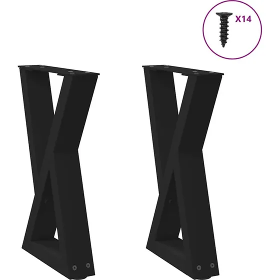 vidaXL sofabordsben 2 stk. sort 38 x (42-43,3) cm stål
