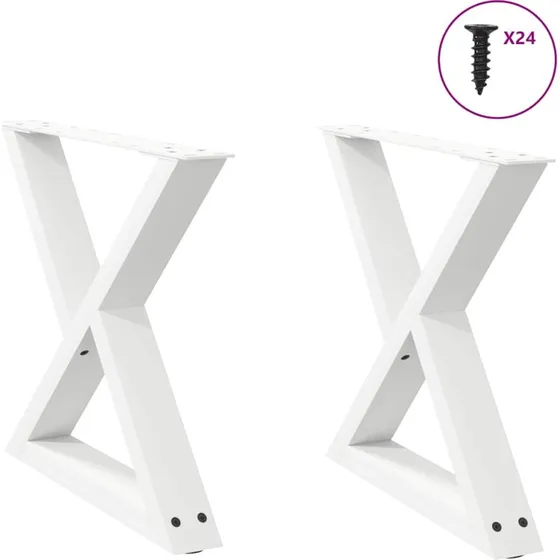 vidaXL sofabordsben 2 stk. hvid 50x(42-43,3) cm stål