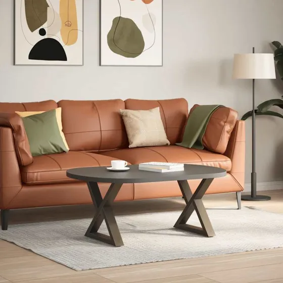 vidaXL sofabordsben 2 stk. naturstål 60 x (42-43,3) cm
