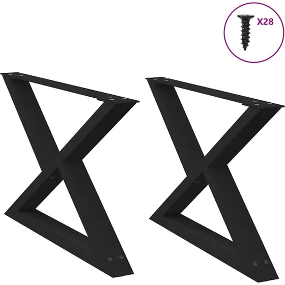 vidaXL sofabordsben 2 stk. sort 70 x (42-43,3) cm stål