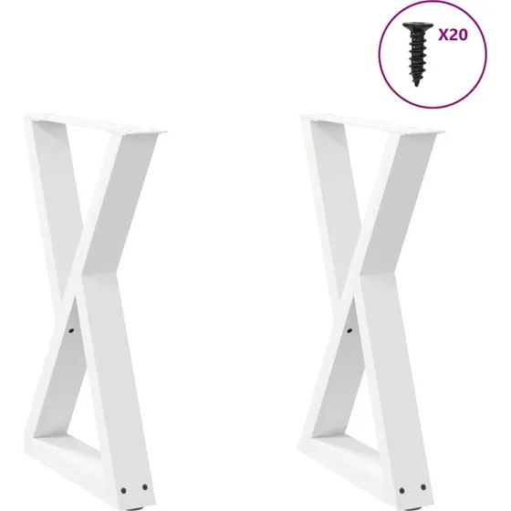 vidaXL spisebordsben 2 stk. hvid 50x(72-73,3) cm stål