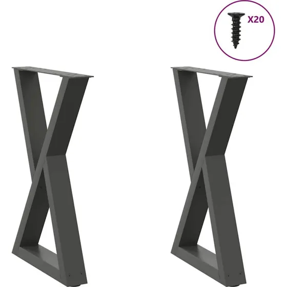 vidaXL spisebordsben 2 stk. antracit 50x(72-73,3) cm stål
