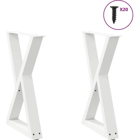 vidaXL spisebordsben 2 stk. hvid 60 x (72-73,3) cm stål