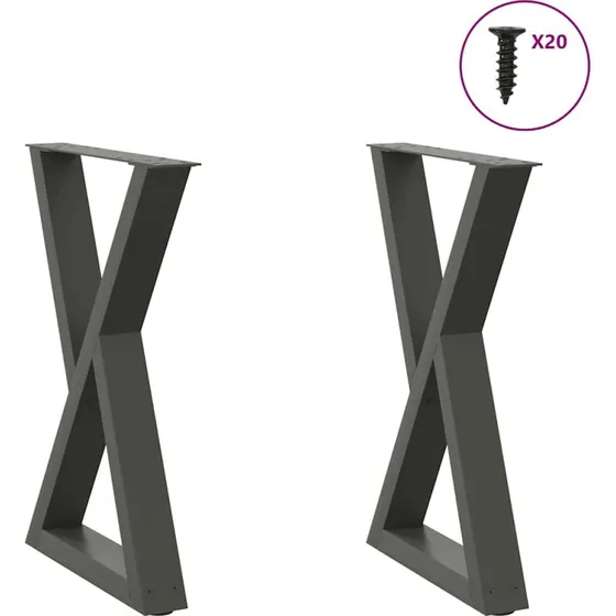 vidaXL spisebordsben 2 stk. antracit 60 x (72-73,3) cm stål
