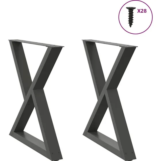 vidaXL spisebordsben 2 stk. antracit 70 x (72-73,3) cm stål