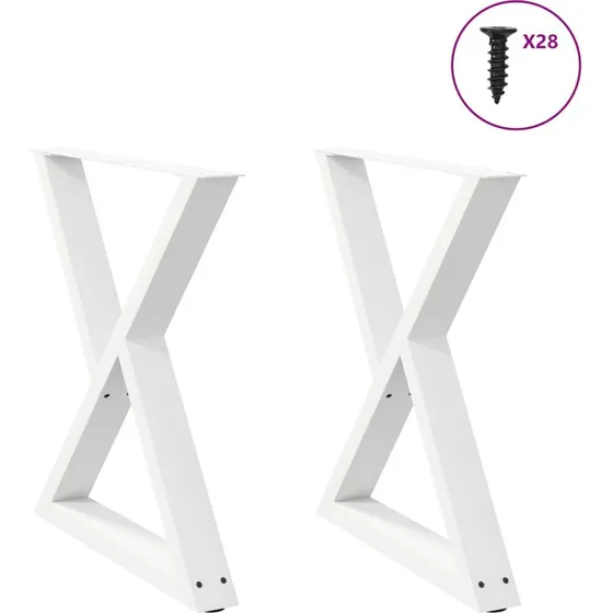 vidaXL spisebordsben 2 stk. hvid 80 x (72-73,3) cm stål