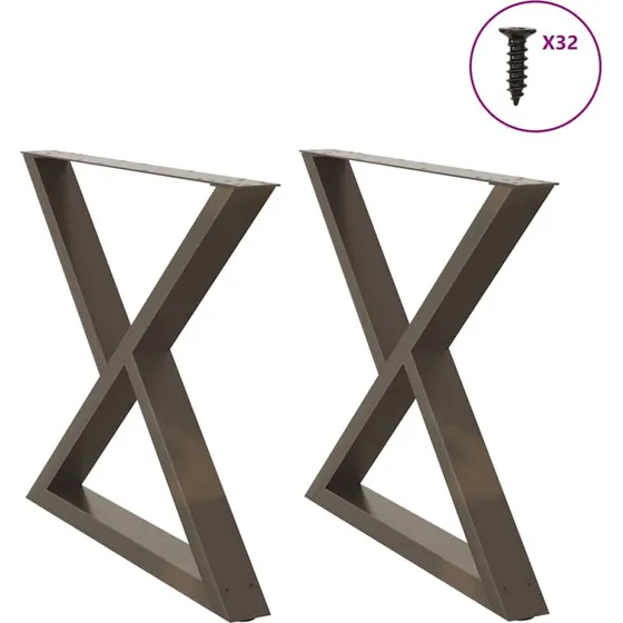 vidaXL Spisebordsben 2 stk. naturstål 90 x (72-73,3) cm