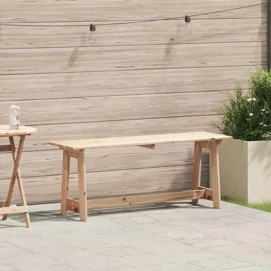 vidaXL Udendørsbænk Naturfarvet 119 x 37 x 47 cm Massiv Fyrretræ