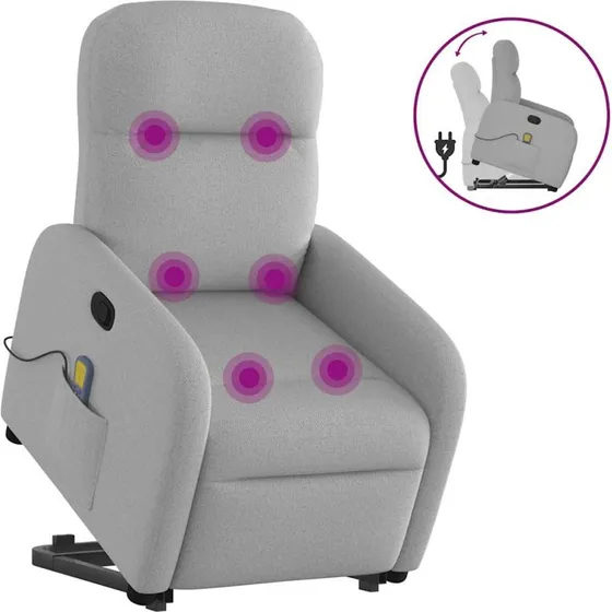 vidaXL Løftestol med Massage og Lænefunktion, Skygrå
