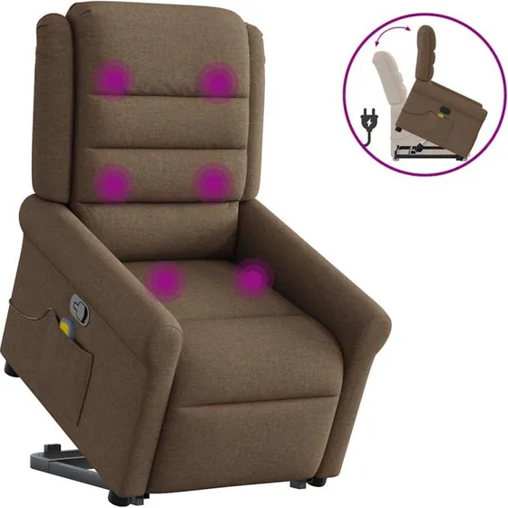 vidaXL Løftestol med Massage, Brun