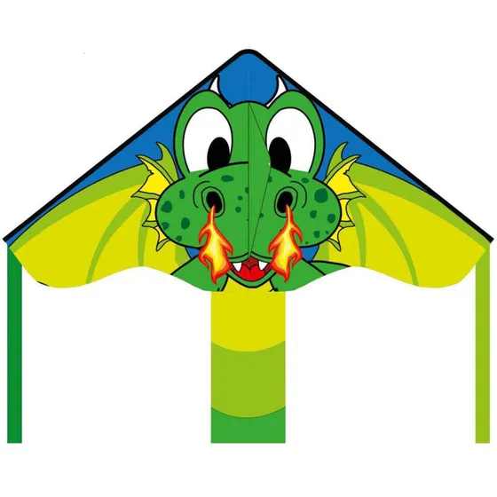 Ecoline Børnedrage 85 cm - Grøn ildspyende drage