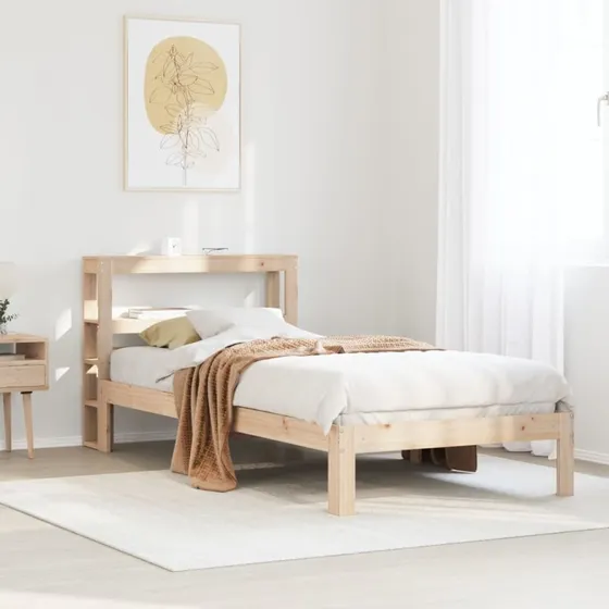 vidaXL Sengeramme 100x200 cm med sengegavl i massivt fyrretræ
