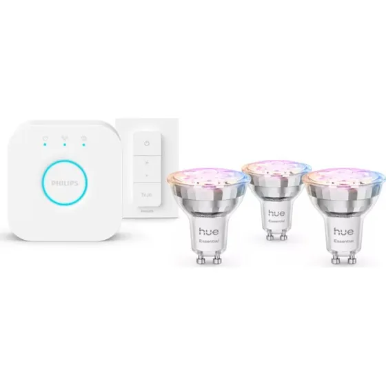 Philips Hue Essential 3-pak GU10, farve & temperatur