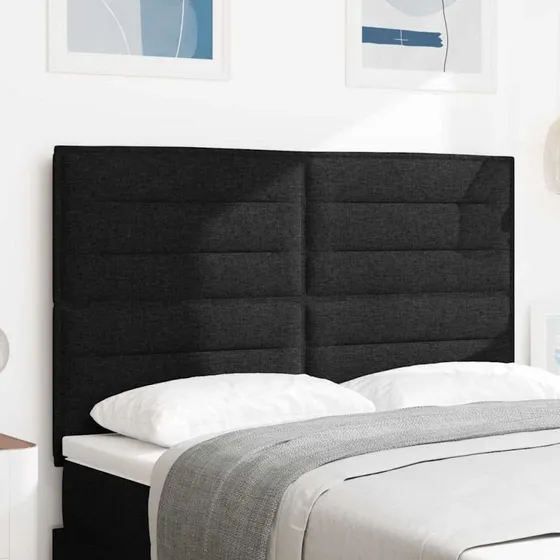 vidaXL LED-sengegavl med justerbar højde, 160 cm, sort stof