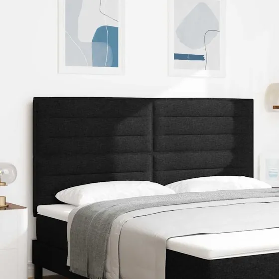 vidaXL LED-sengegavl med justerbar højde, Sort 180 cm