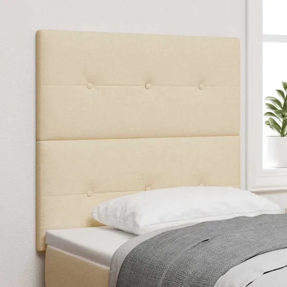 vidaXL LED-sengegavl med lysstrimler, creme, 80 cm