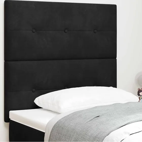 vidaXL LED-sengegavl 90 cm Sort med RGB-lys