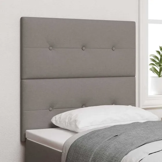 vidaXL LED-sengegavl Gråbrun 100 cm, stof