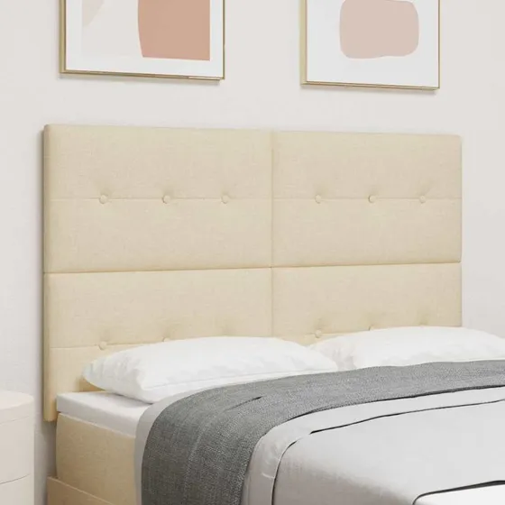 vidaXL LED-sengegavl creme 160 cm med lysstrimler
