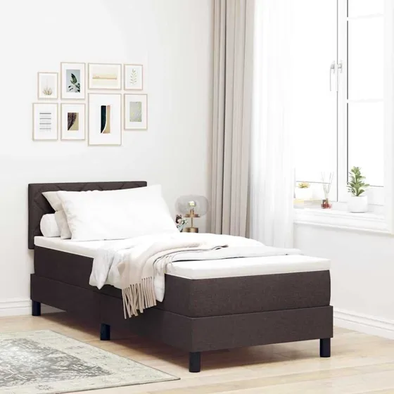 vidaXL Box spring seng med hovedgærde, Mørk Brun, 80 x 200 cm