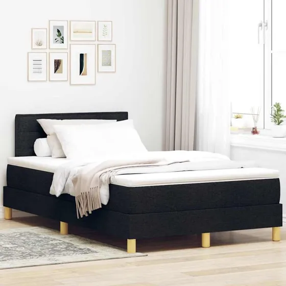 vidaXL Boxspring Seng med Pude, Sort 120x200 cm