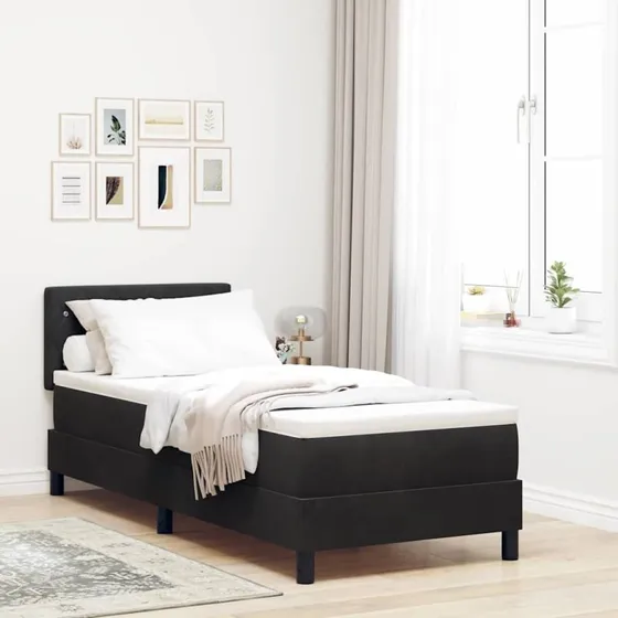 vidaXL Box spring seng med madras, sort, 80 x 200 cm