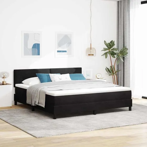 vidaXL Box spring seng med madras, Sort, 180 x 200 cm