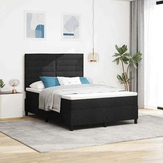 vidaXL Boxspring-seng med madras, Sort, 160 x 200 cm