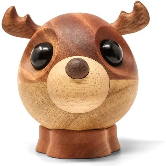 Fablewood Pick-me-up Rensdyr Svend, natur mahogni/gummitræ H14 cm