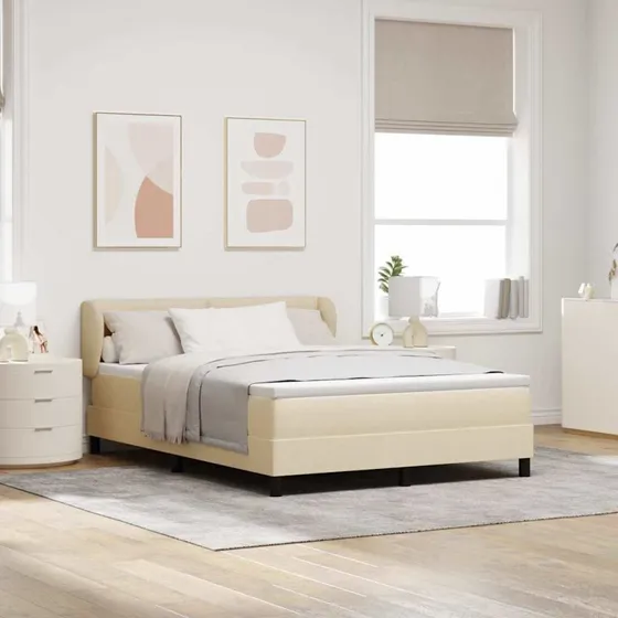 vidaXL Box Spring Seng med Madras Creme 160x200 cm