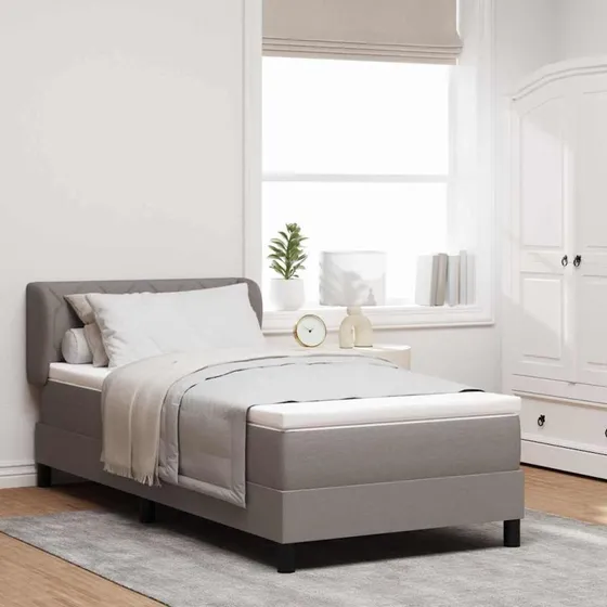 vidaXL Boxspring seng med madras Gråbrun 100 x 200 cm