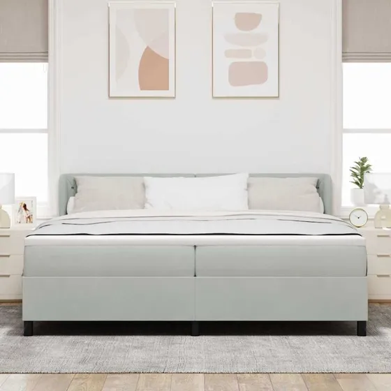 vidaXL Box Spring-seng med madras mørkegrå 200 x 200 cm fløjl