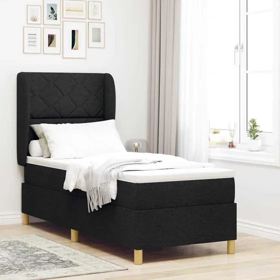 vidaXL Boxspring Seng med Madras, Sort 200x80 cm