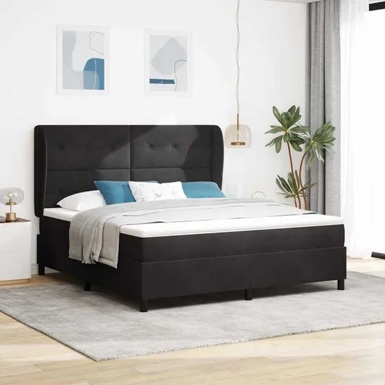 vidaXL Boxspring-seng med madras, Sort, 200 x 180 cm